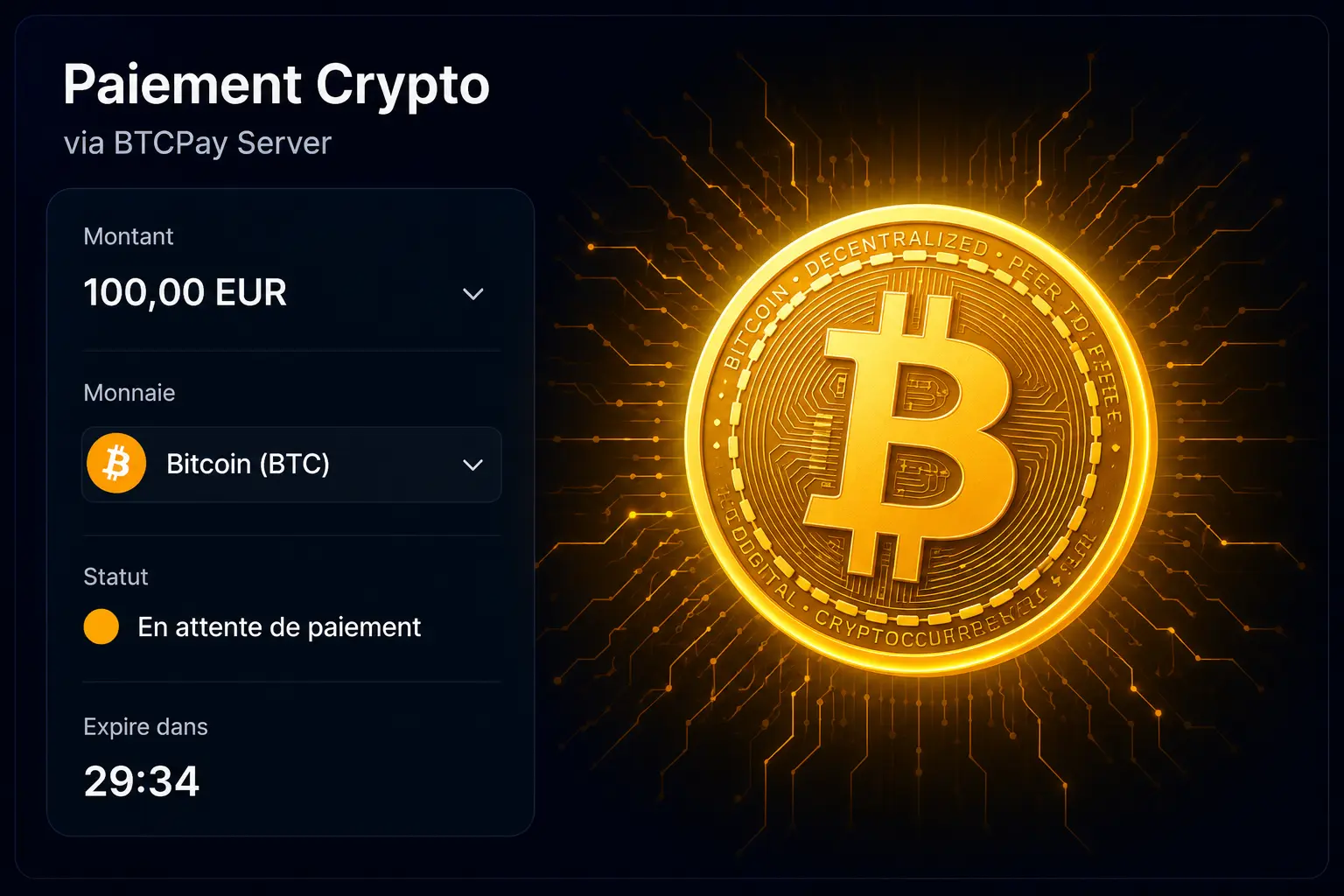 Paiement crypto BTCPay social