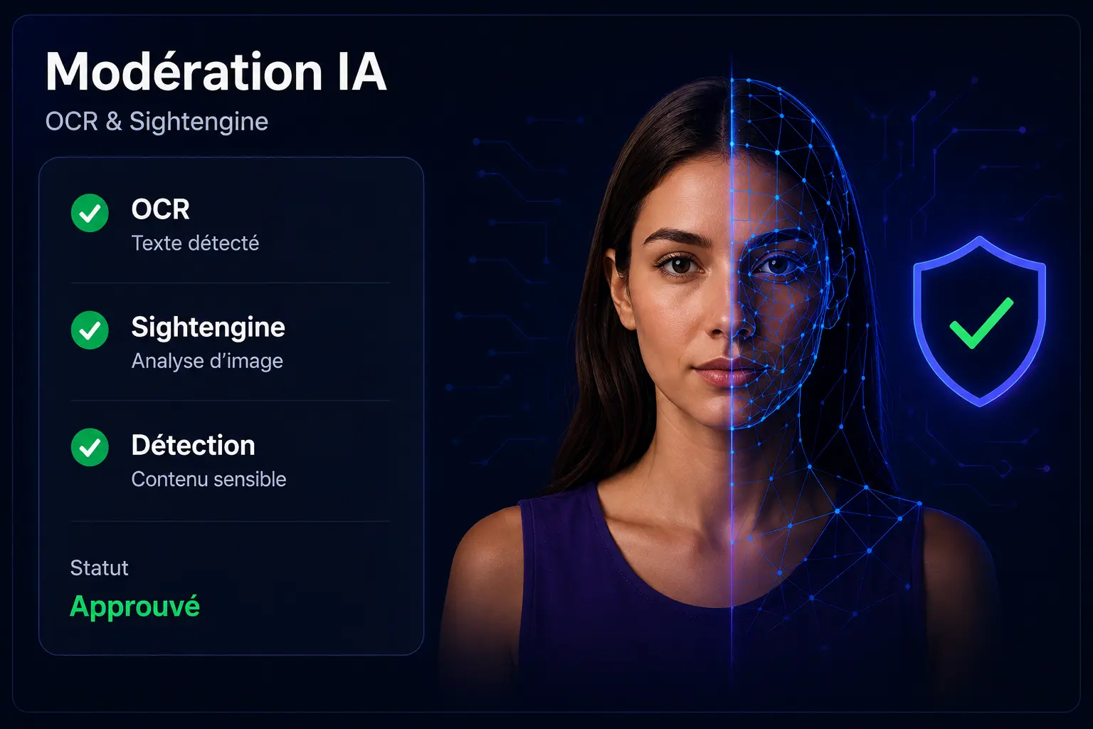 Modération IA OCR Sightengine social